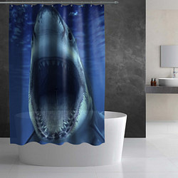Шторка для душа Белая акула, цвет: 3D-принт — фото 2