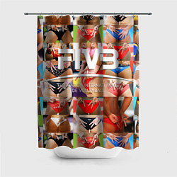 Шторка для ванной Волейбол скрытые знаки FIVB