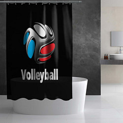 Шторка для душа Волейбольный мяч российский триколор, цвет: 3D-принт — фото 2