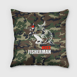 Подушка квадратная Best fisherman, цвет: 3D-принт