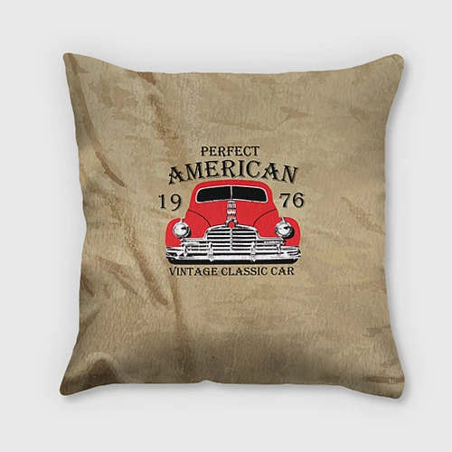 Подушка квадратная American retro auto / 3D-принт – фото 1