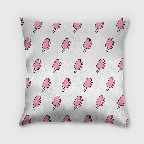 Подушка квадратная Мороженое розовое / 3D-принт – фото 1