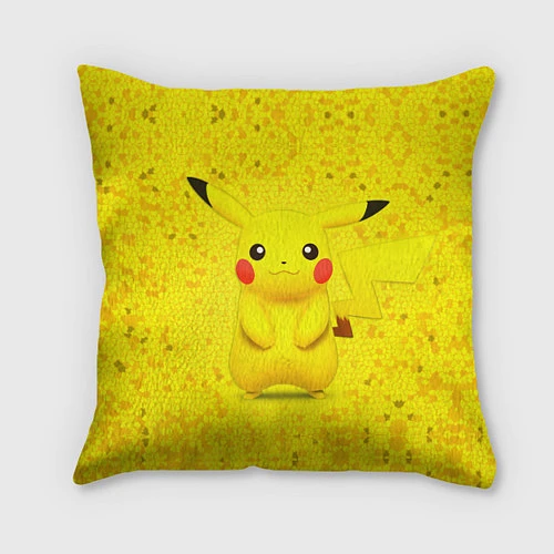 Подушка квадратная Pikachu / 3D-принт – фото 1