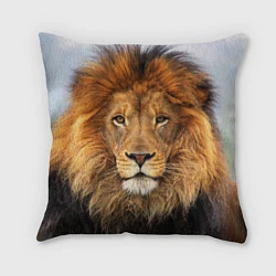 Подушка квадратная Красавец лев, цвет: 3D-принт