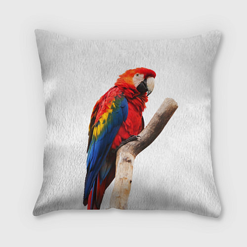 Подушка квадратная Яркий попугай / 3D-принт – фото 1