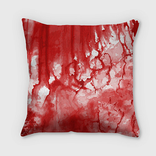 Подушка квадратная Кровь акварельная на Хеллоуин / 3D-принт – фото 1