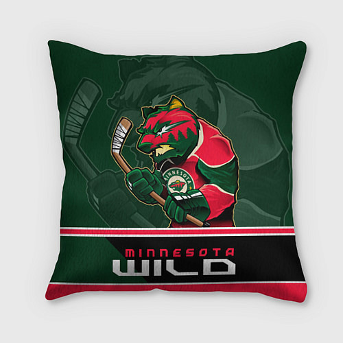 Подушка квадратная Minnesota Wild / 3D-принт – фото 1