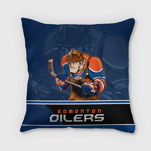 Подушка квадратная Edmonton Oilers / 3D-принт – фото 1