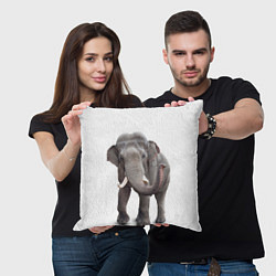 Подушка квадратная Большой слон, цвет: 3D-принт — фото 2