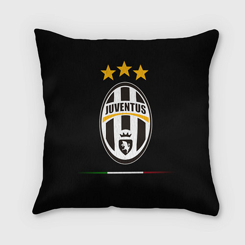 Подушка квадратная Juventus: 3 stars / 3D-принт – фото 1