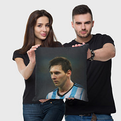 Подушка квадратная Leo Messi, цвет: 3D-принт — фото 2