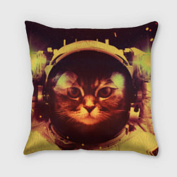 Подушка квадратная Кот космонавт, цвет: 3D-принт