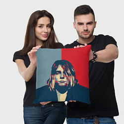 Подушка квадратная Kurt Cobain, цвет: 3D-принт — фото 2