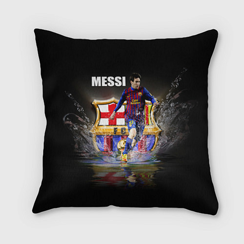 Подушка квадратная Messi FCB / 3D-принт – фото 1