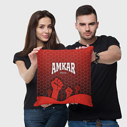 Подушка квадратная Amkar Perm, цвет: 3D-принт — фото 2