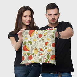 Подушка квадратная Поляна цветов, цвет: 3D-принт — фото 2