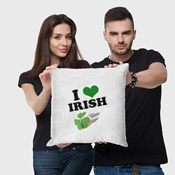 Подушка квадратная Ireland, I love Irish, цвет: 3D-принт — фото 2