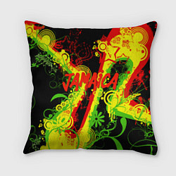 Подушка квадратная Ямайка - музыка регги, цвет: 3D-принт
