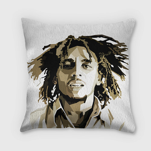 Подушка квадратная Bob Marley: Mono / 3D-принт – фото 1
