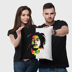 Подушка квадратная Bob Marley: Colors, цвет: 3D-принт — фото 2