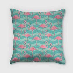Подушка квадратная Flamingo Pattern, цвет: 3D-принт