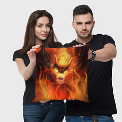 Подушка квадратная Fire Wolf, цвет: 3D-принт — фото 2