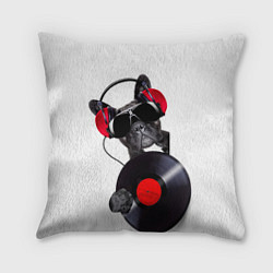 Подушка квадратная DJ бульдог, цвет: 3D-принт
