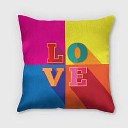 Подушка квадратная Love three-dimensional letters, цвет: 3D-принт