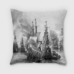 Подушка квадратная Морской бой, цвет: 3D-принт