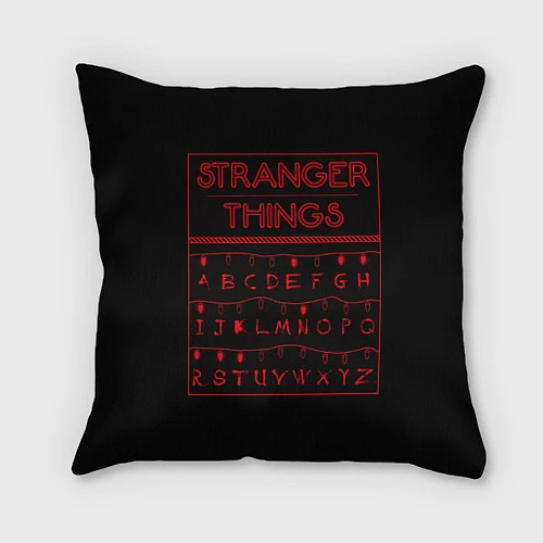 Подушка квадратная Stranger Things: alphabet / 3D-принт – фото 1