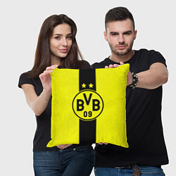 Подушка квадратная BVB FC: Yellow line, цвет: 3D-принт — фото 2
