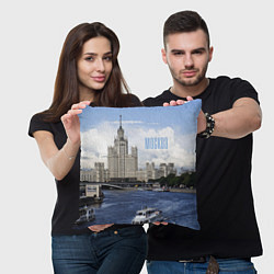 Подушка квадратная Москва река, цвет: 3D-принт — фото 2