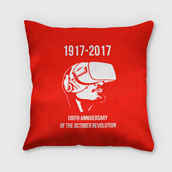 Подушка квадратная 100 лет революции, цвет: 3D-принт