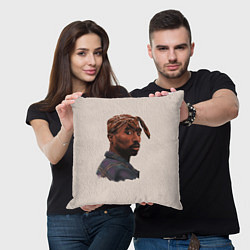 Подушка квадратная Tupac Shakur, цвет: 3D-принт — фото 2