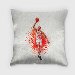 Подушка квадратная Michael Jordan: Red Star, цвет: 3D-принт