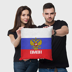 Подушка квадратная ОМОН, флаг и герб России, цвет: 3D-принт — фото 2