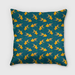 Подушка квадратная Золотые рыбки, цвет: 3D-принт
