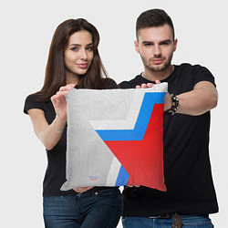 Подушка квадратная Звезда России, цвет: 3D-принт — фото 2