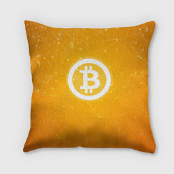 Подушка квадратная Bitcoin Orange, цвет: 3D-принт
