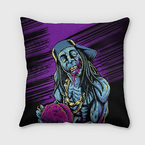 Подушка квадратная Lil Wayne Art / 3D-принт – фото 1