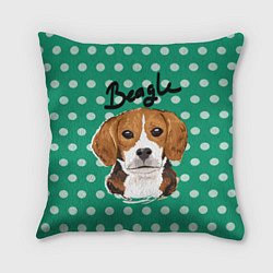 Подушка квадратная Beagle Face, цвет: 3D-принт