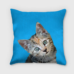 Подушка квадратная Котик, цвет: 3D-принт