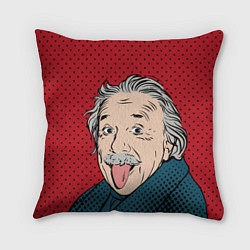 Подушка квадратная Альберт Эйнштейн: Поп-арт, цвет: 3D-принт