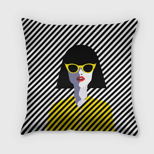 Подушка квадратная Pop art girl / 3D-принт – фото 1