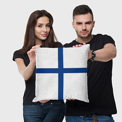 Подушка квадратная Флаг Финляндии, цвет: 3D-принт — фото 2