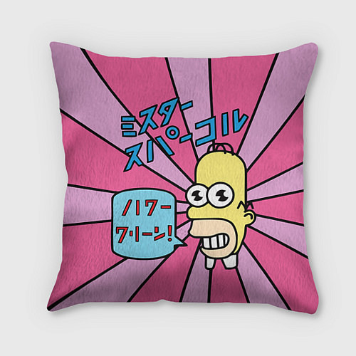 Подушка квадратная Japanesse Homer / 3D-принт – фото 1