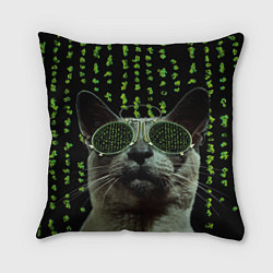 Подушка квадратная Кот в матрице, цвет: 3D-принт