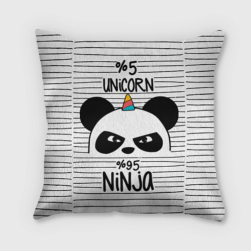 Подушка квадратная 5% Unicorn – 95% Ninja / 3D-принт – фото 1