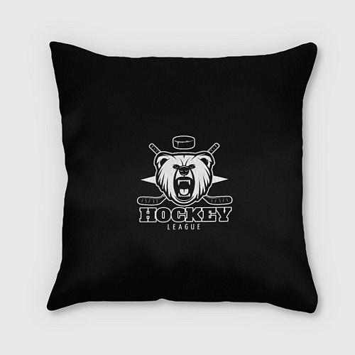 Подушка квадратная Bear hockey / 3D-принт – фото 1