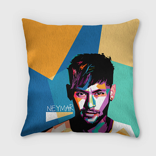 Подушка квадратная Neymar Polygons / 3D-принт – фото 1